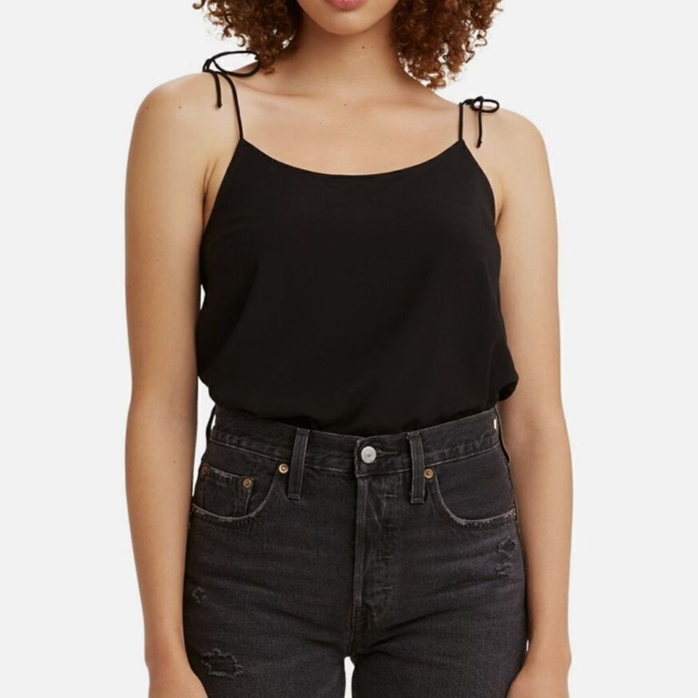 Levis Black Tie-Shoulder Cami Top Large